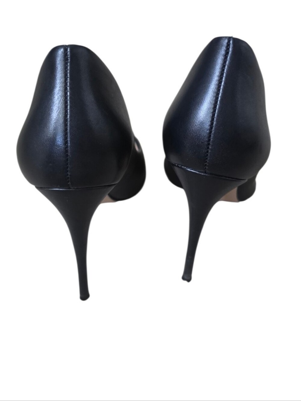 ALDO Black Leather Pointed Toe Stiletto Pumps 4.5" High Heel Size 7 - Picture 3 of 9